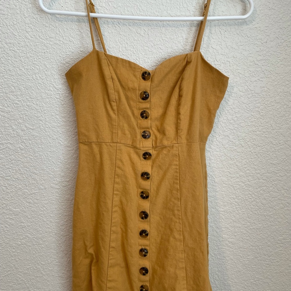 button front yellow sundress